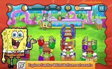 Скачать взломанную SpongeBob Diner Dash на Андроид - Мод бесконечные деньги