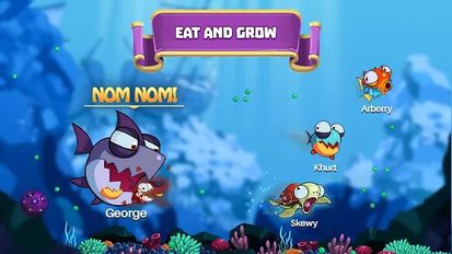 Скачать взломанную Eatme.io: Hungry fish fun game на Андроид - Мод все открыто