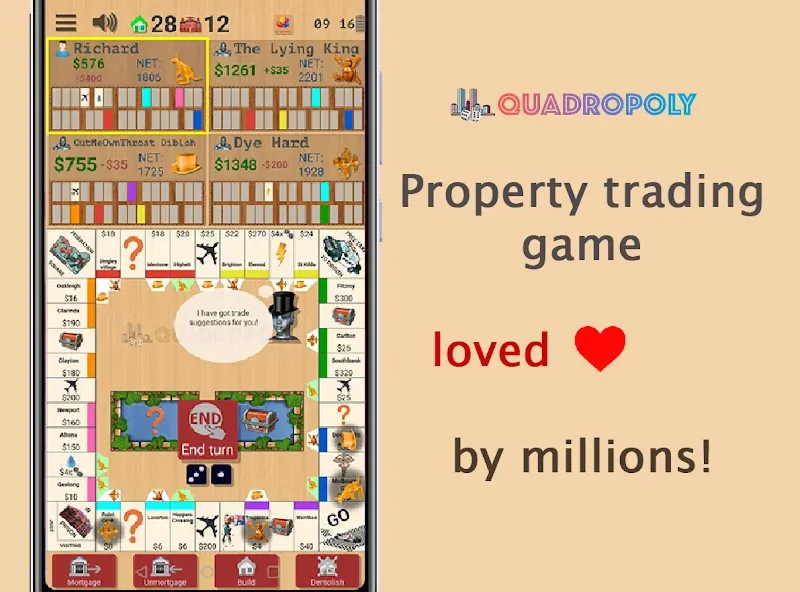Quadropoly - Classic Business  [МОД Бесконечные монеты] Screenshot 1