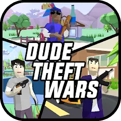 Взлом Dude Theft Wars Shooting Games (Дуд Тефт Варс)  [МОД Бесконечные монеты] - полная версия apk на Андроид