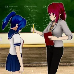 Взломанная Anime Girl School Teacher 3D  [МОД Mega Pack] - полная версия apk на Андроид
