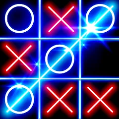 Взломанная Tic Tac Toe Glow: 2 Players  [МОД Много денег] - полная версия apk на Андроид