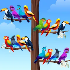 Взломанная Bird Sort - Color Puzzle  [МОД Mega Pack] - полная версия apk на Андроид