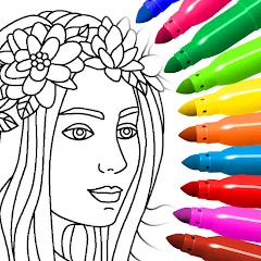 Скачать взлом Coloring for girls and women  [МОД Меню] - последняя версия apk на Андроид