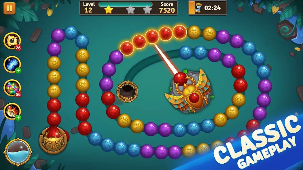 Jungle Marble Blast  [МОД Все открыто] Screenshot 1