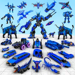 Взлом Bull Robot Car Game:Robot Game  [МОД Menu] - последняя версия apk на Андроид