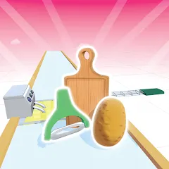 Скачать взломанную Potato Rush (Потейто Раш)  [МОД Все открыто] - последняя версия apk на Андроид