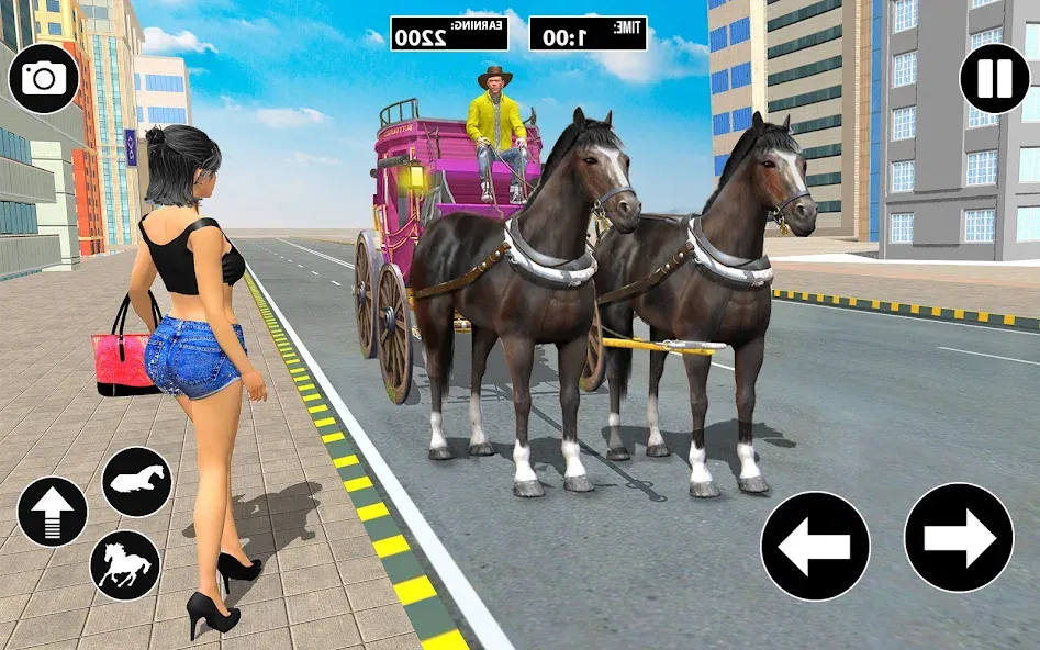 Horse Cart Taxi Transport Game  [МОД Mega Pack] Screenshot 1