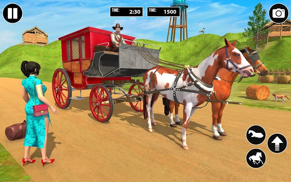 Horse Cart Taxi Transport Game  [МОД Mega Pack] Screenshot 5