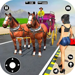 Взломанная Horse Cart Taxi Transport Game  [МОД Mega Pack] - полная версия apk на Андроид