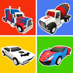 Взломанная Superhero Car Merge Battle  [МОД Много монет] - полная версия apk на Андроид