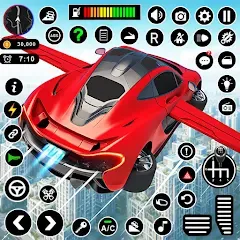 Скачать взлом Flying Car Robot Shooting Game  [МОД Mega Pack] - последняя версия apk на Андроид