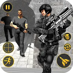 Взломанная Anti Terrorist Shooting Game  [МОД Бесконечные монеты] - стабильная версия apk на Андроид