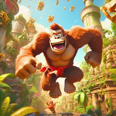 Взломанная Monkey jungle run kong gorilla  [МОД Меню] - последняя версия apk на Андроид