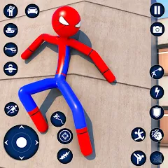 Взломанная Spider Game-Stickman Rope Hero  [МОД Бесконечные монеты] - последняя версия apk на Андроид