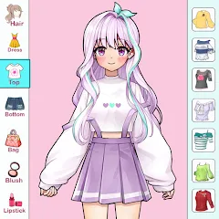 Скачать взломанную Anime Dress Up and Makeup Game  [МОД Mega Pack] - полная версия apk на Андроид
