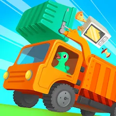 Взломанная Dinosaur GarbageTruck:for kids  [МОД Все открыто] - последняя версия apk на Андроид