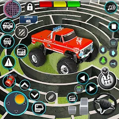 Взломанная Monster Truck Maze Puzzle Game  [МОД Unlocked] - последняя версия apk на Андроид