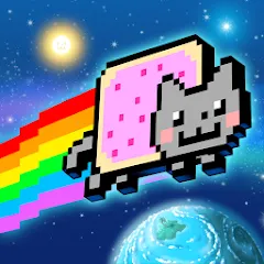 Скачать взломанную Nyan Cat: Lost In Space (Нян Кэт)  [МОД Unlocked] - полная версия apk на Андроид