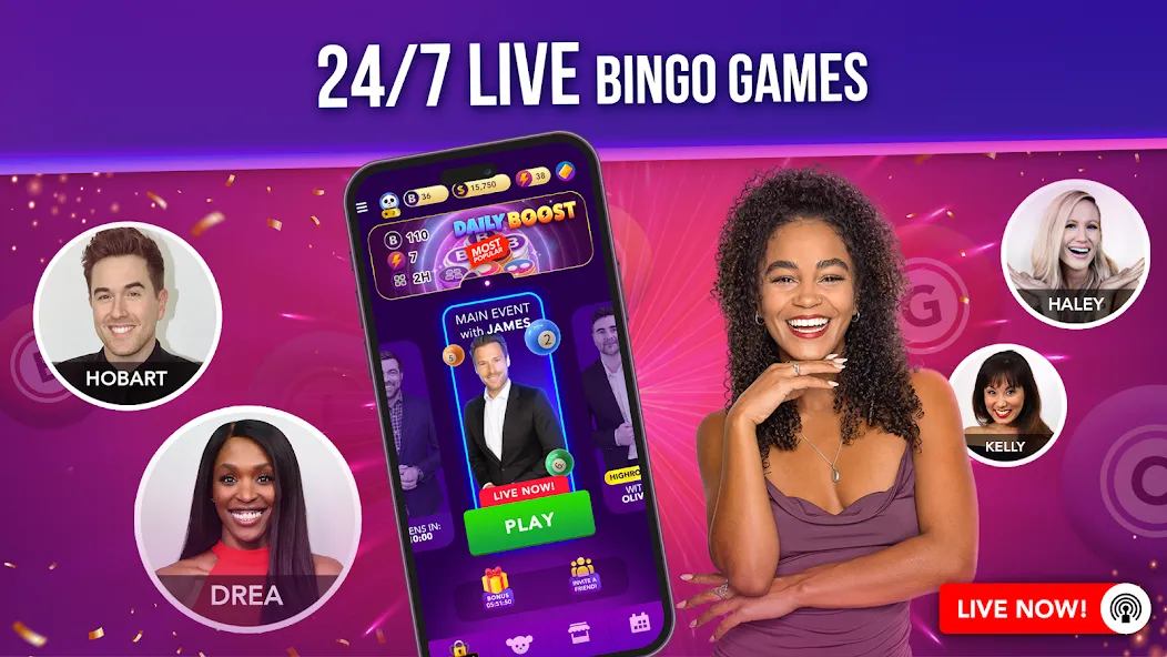 Live Play Bingo: Real Hosts (Лайв Плей Бинго)  [МОД Unlimited Money] Screenshot 3