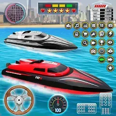 Взломанная Speed Boat Racing: Boat games  [МОД Menu] - полная версия apk на Андроид