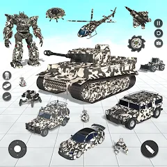 Скачать взломанную Tank Robot Game Army Games (армейский танк робот трансформационная игра)  [МОД Mega Pack] - последняя версия apk на Андроид