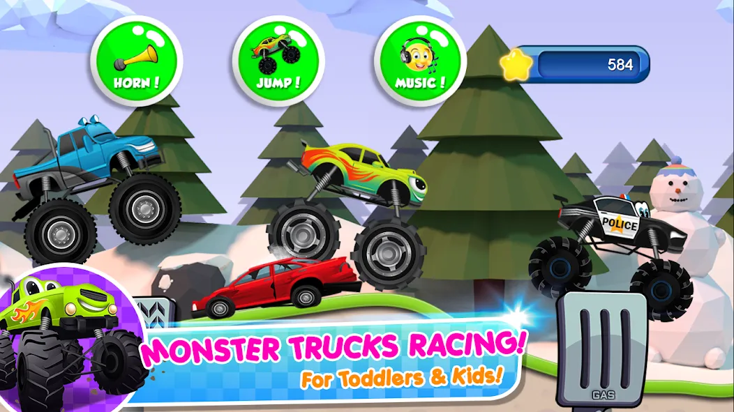 Monster Trucks Game for Kids 2 (Монстр Тракс Игра для Детей 2)  [МОД Menu] Screenshot 1