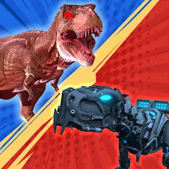 Скачать взломанную Dinosaur Monster Fight Battle (Бамбам Монстр Против 100 Дверей)  [МОД Меню] - последняя версия apk на Андроид