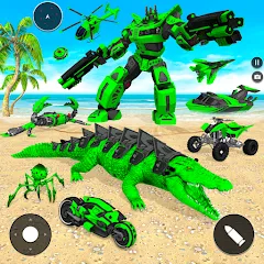 Скачать взломанную Crocodile Animal Robot Games  [МОД Unlocked] - полная версия apk на Андроид