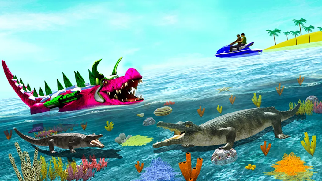 Robot Game Transform Crocodile  [МОД Много денег] Screenshot 2