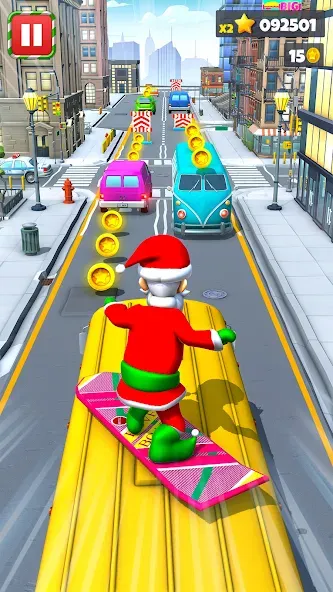 Xmas Santa Surfer Running Game (Ксмас Санта Серфер Раннинг Гейм)  [МОД Много монет] Screenshot 1