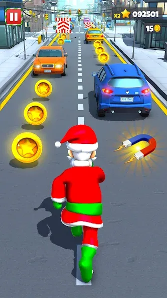 Xmas Santa Surfer Running Game (Ксмас Санта Серфер Раннинг Гейм)  [МОД Много монет] Screenshot 2
