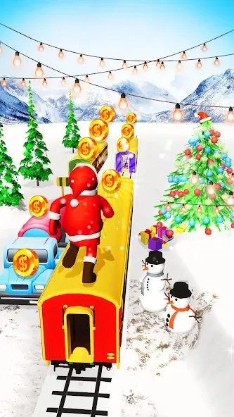 Xmas Santa Surfer Running Game (Ксмас Санта Серфер Раннинг Гейм)  [МОД Много монет] Screenshot 3