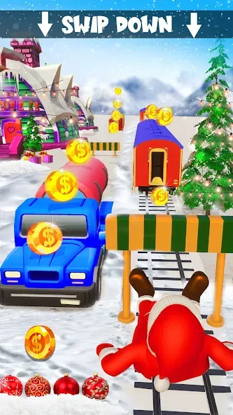 Xmas Santa Surfer Running Game (Ксмас Санта Серфер Раннинг Гейм)  [МОД Много монет] Screenshot 4