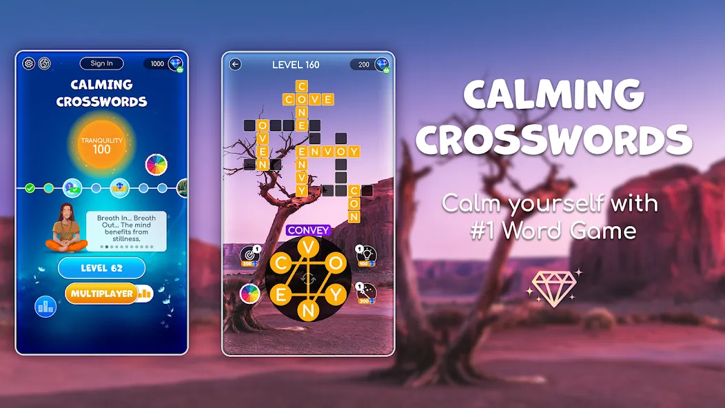 Calming Crosswords Word Puzzle  [МОД Много монет] Screenshot 1