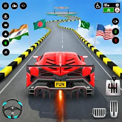 Взломанная GT Car Stunt : Ramp Car Stunts (ДжиТи Кар Стант)  [МОД Много денег] - последняя версия apk на Андроид