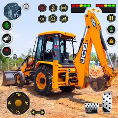 Скачать взломанную JCB Excavator Construction 3D  [МОД Mega Pack] - последняя версия apk на Андроид