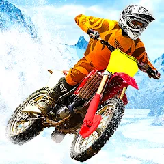 Взломанная Snow Tricky Bike Stunt Race 3D  [МОД Unlimited Money] - полная версия apk на Андроид