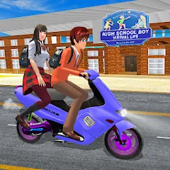 Взломанная High School Boy Virtual Life  [МОД Menu] - стабильная версия apk на Андроид