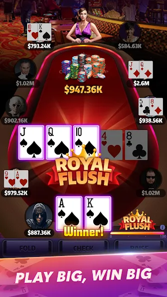 Mega Hit Poker: Texas Holdem (Мега Хит Покер)  [МОД Бесконечные деньги] Screenshot 2