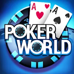 Взлом Poker World, Offline TX Holdem (Покер Ворлд)  [МОД Много монет] - полная версия apk на Андроид