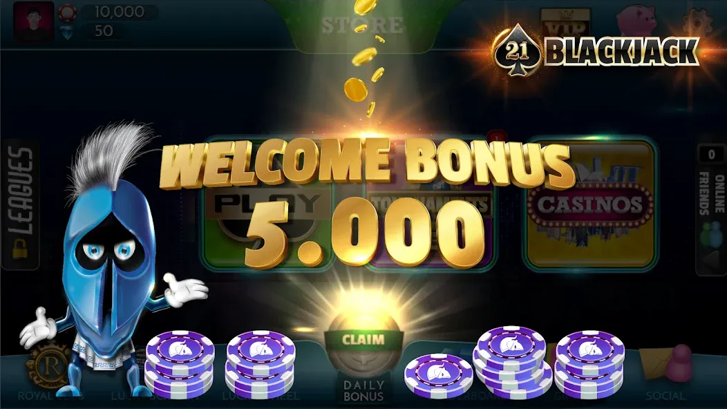 BlackJack 21 - Online Casino  [МОД Много монет] Screenshot 3
