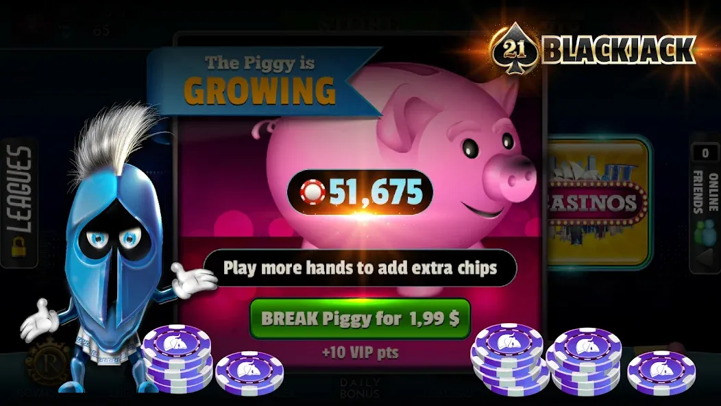BlackJack 21 - Online Casino  [МОД Много монет] Screenshot 5