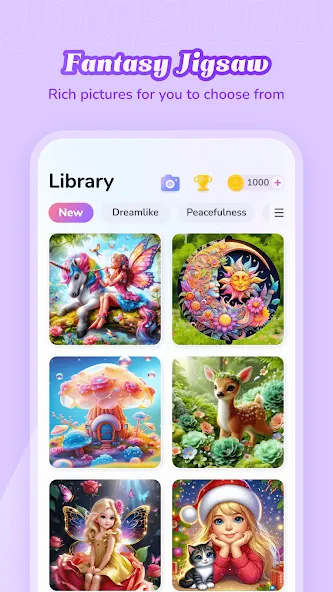 Fantasy Jigsaw - HD Puzzle (Фэнтези Пазл)  [МОД Бесконечные монеты] Screenshot 3