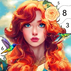 Скачать взломанную Girls Paint by Number Coloring (Девочки раскрашивают по номерам)  [МОД Бесконечные деньги] - стабильная версия apk на Андроид