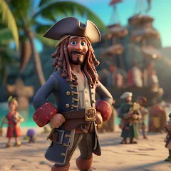 Скачать взломанную Pirate Polygon Caribbean Sea (Пиратская Полигон Карибское море)  [МОД Меню] - полная версия apk на Андроид