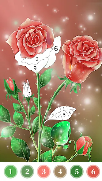 Rose Coloring Book Color Games  [МОД Unlimited Money] Screenshot 3