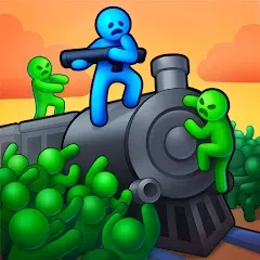 Взломанная Train Defense: Zombie Game (Трейн Дефенс)  [МОД Mega Pack] - последняя версия apk на Андроид